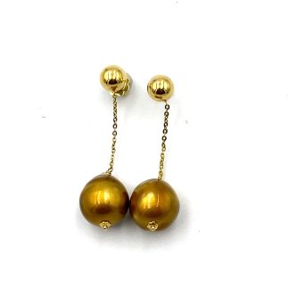 Yellow Gold Pendant Earrings