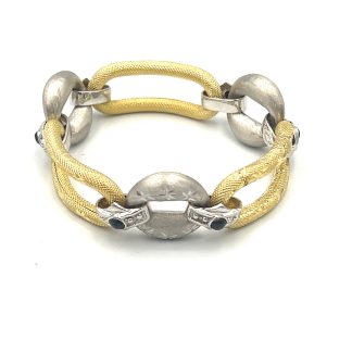 Two-tone Gold Sapphire Bracelet