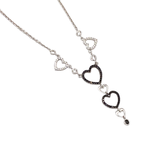 White Gold Hearts Necklace