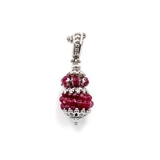White Gold Pendant with Rubies