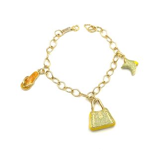 Yellow Gold Bracelet with Charms