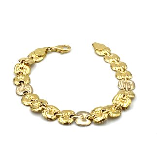 Yellow Gold Bracelet Polished and Satin Links