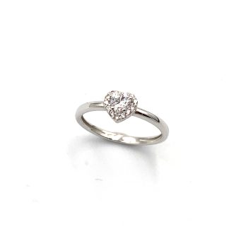 White Gold Heart Ring