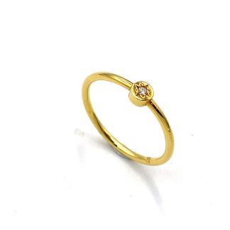 Anello Solitario Oro Giallo e Diamante