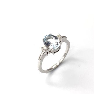 Clesi Aquamarine Ring in White Gold
