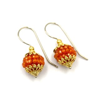 Sun Day Gold and Coral Earrings