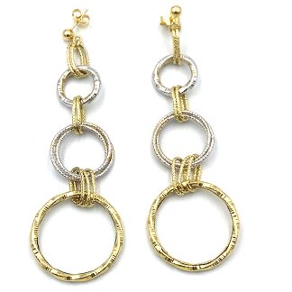 Two-Tone Gold Circles Pendant Earrings