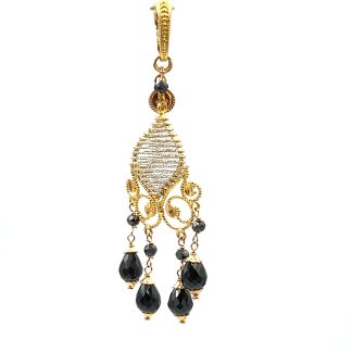 Two-tone gold and black spinel pendant