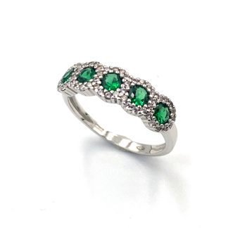 Anello Veretta Pietre Verdi