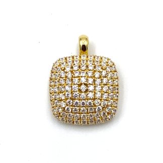 Pendant in Yellow Gold and White Zircons