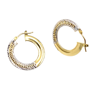 Two-Tone Gold Pierced Earrings