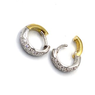 Two-tone gold circle earrings