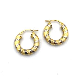 Unoaerre Circle Earrings in Two-Tone Gold