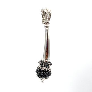 White Gold and Black Spinel Pendant