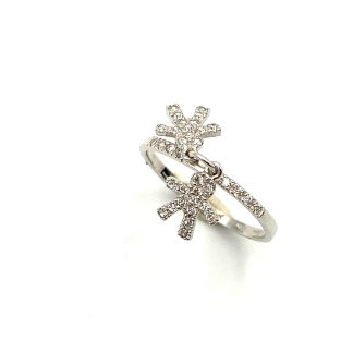 White Gold Baby Ring with Pendants