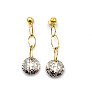Two-tone drop earrings