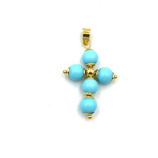 Turquoise Paste Cross Pendant