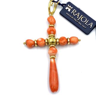 Rajola Coral Cross Pendant