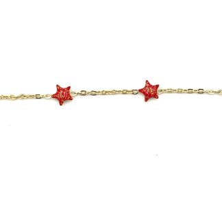 Yellow Gold Bracelet for Girls with Stars