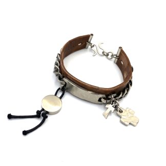 Leather and Steel Bracelet