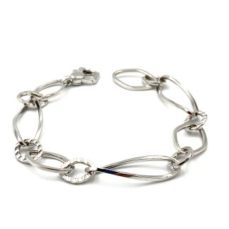 White Gold Hollow Chain Bracelet