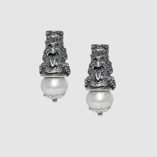 Apotropaic Mask Pearl Earrings